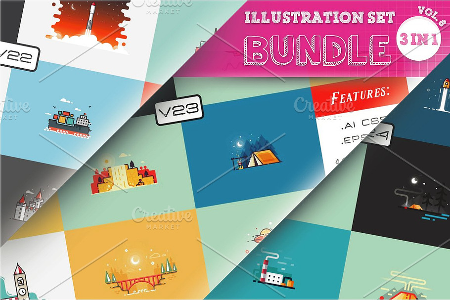 40% OFF Illustration Bundle in Illustrations - product preview 8