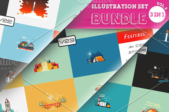 40% OFF Illustration Bundle in Illustrations - product preview 4