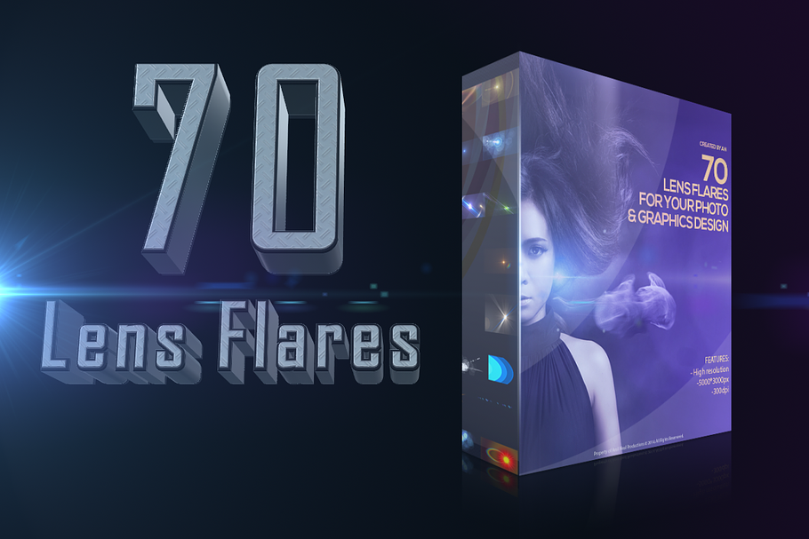 70 Lens Light Flares Bundle in Textures - product preview 8