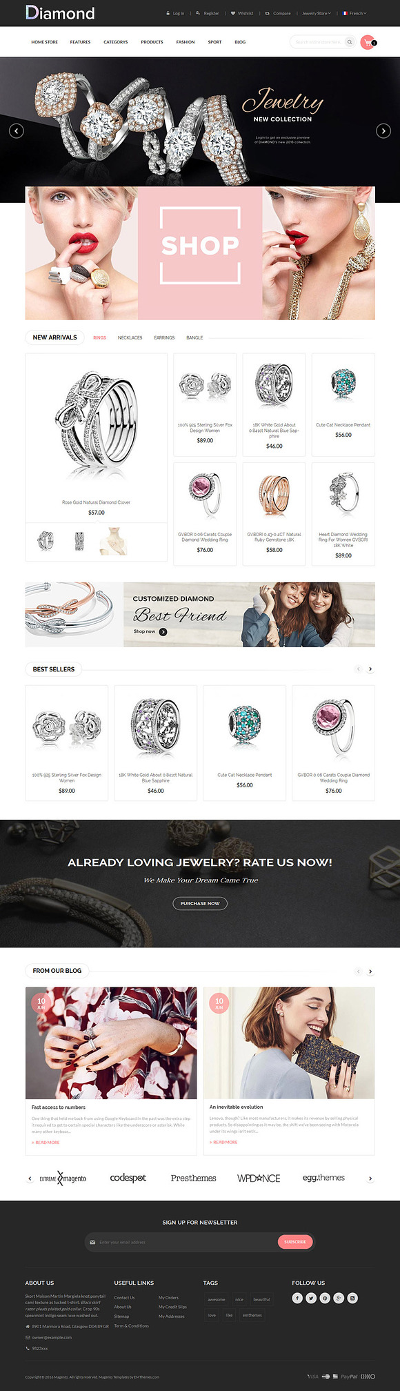 Diamond Store Magento1 & 2 Theme in Magento Themes - product preview 5