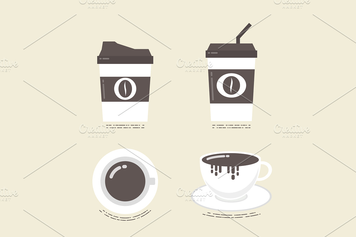 flat coffee icon in Graphics - product preview 8
