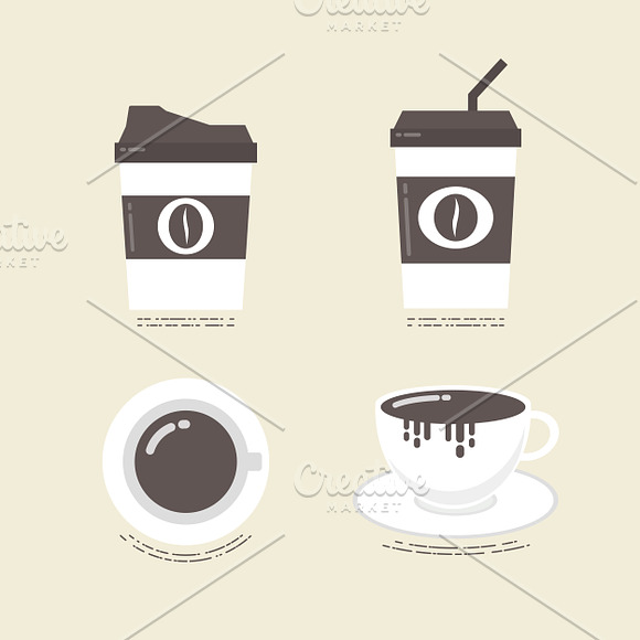 flat coffee icon in Graphics - product preview 1