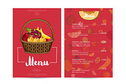 Vegetarian restaurant food menu design