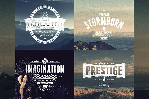 11 Trendy Vintage Insignias Vol.1 in Logo Templates - product preview 1