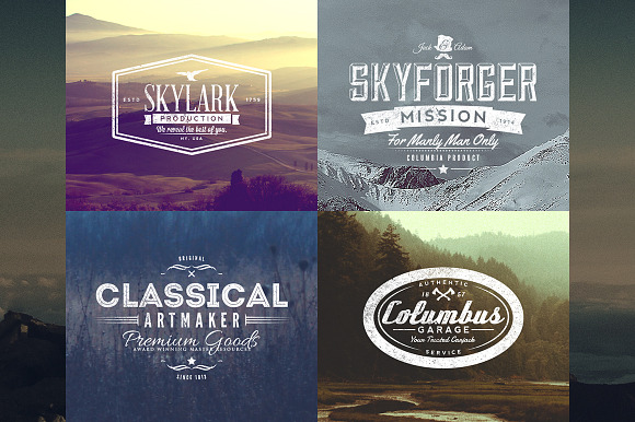 11 Trendy Vintage Insignias Vol.1 in Logo Templates - product preview 2