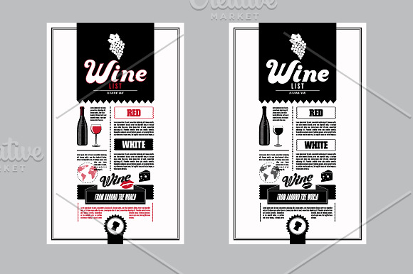 Wine List calligraphic design. in Illustrations - product preview 5
