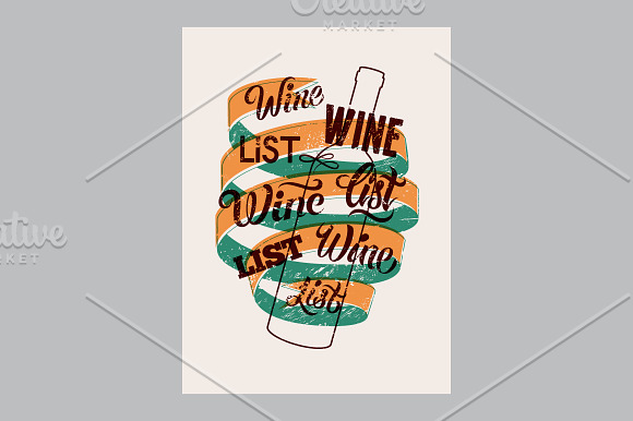 Wine List calligraphic design. in Illustrations - product preview 6