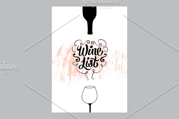 Wine List calligraphic design. in Illustrations - product preview 9