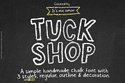 Chalk board font Tuck Shop