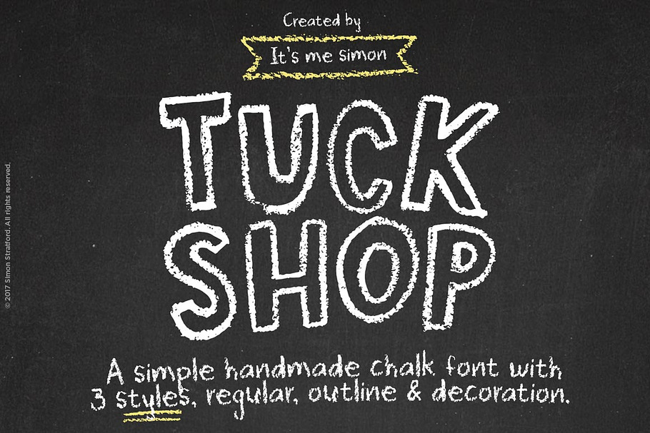 Chalk board font Tuck Shop in Scrapbooking Fonts - product preview 8