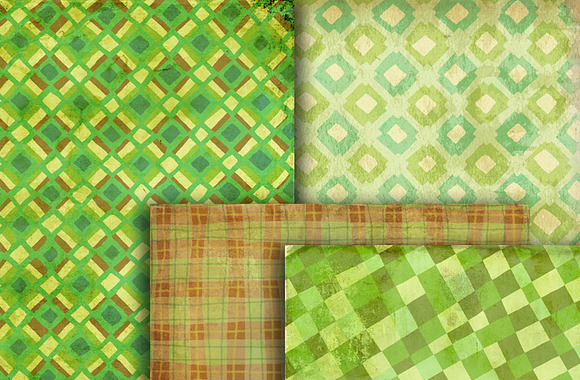 Green Brown Gingham Pattern in Patterns - product preview 2