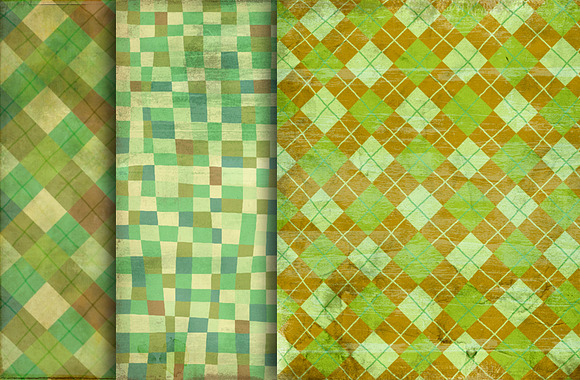 Green Brown Gingham Pattern in Patterns - product preview 3