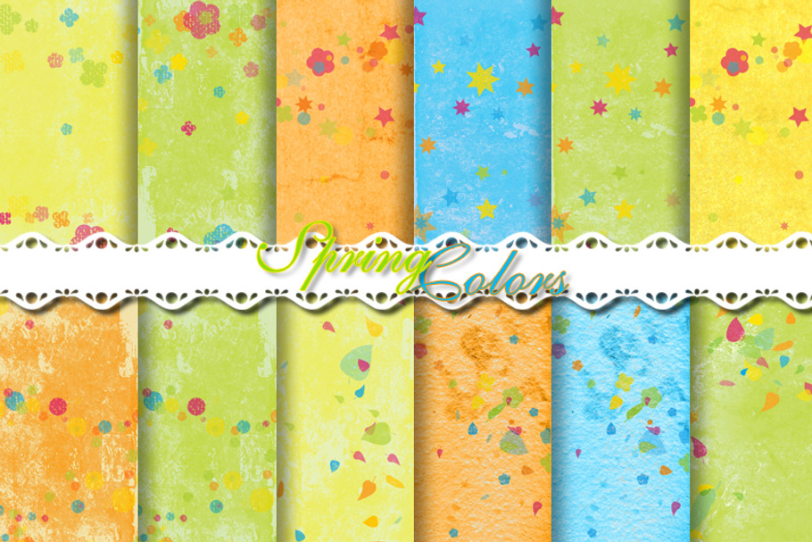 Spring Colors Pattern Papers in Patterns - product preview 8