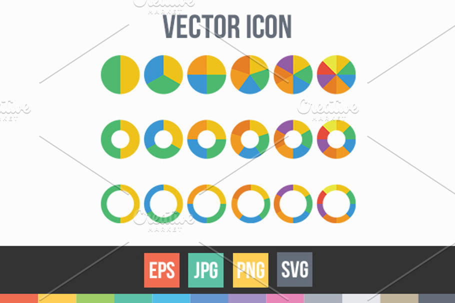 Pie chart icon and donut chart icon
