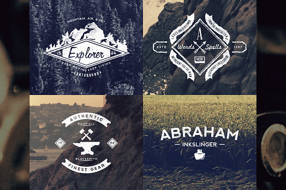 11 Trendy Vintage Insignias Vol.2 in Logo Templates - product preview 2