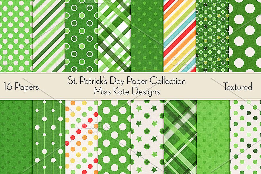 St. Patrick's Day Digital Paper Pack in Patterns - product preview 8