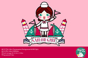 Digital Clipart Sailor Girl