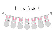 Happy Easter cute bunnies garland
