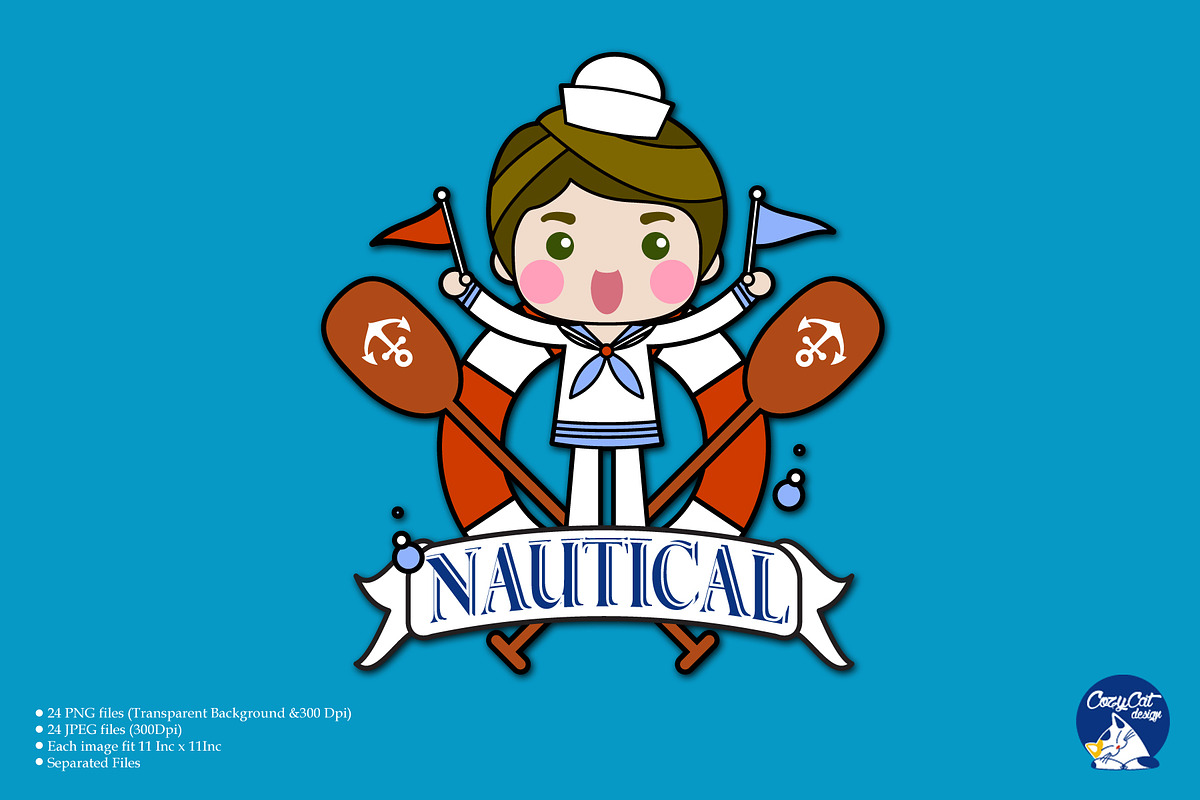 Digital Clipart Nautical in Illustrations - product preview 8