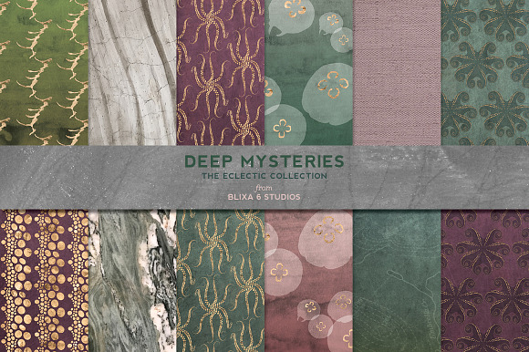 Deep Waters Rose Gold Sea Creatures in Patterns - product preview 2