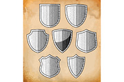 Set of heraldic shields