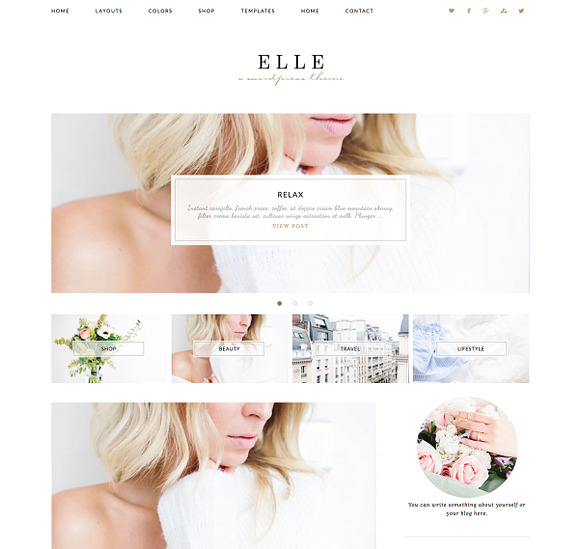Wordpress Theme Elle in WordPress Blog Themes - product preview 2