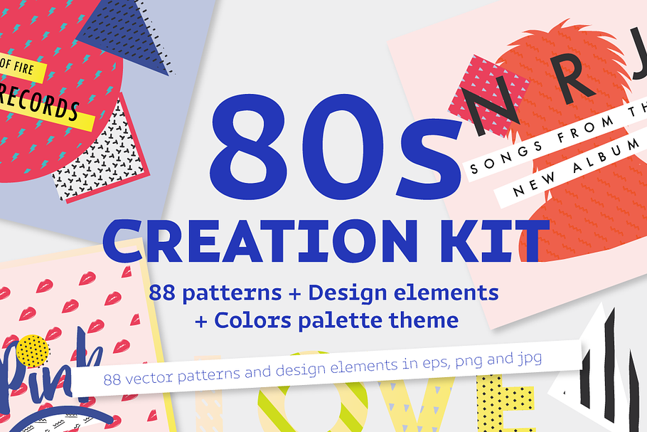 Eighties creation kit in Illustrations - product preview 8