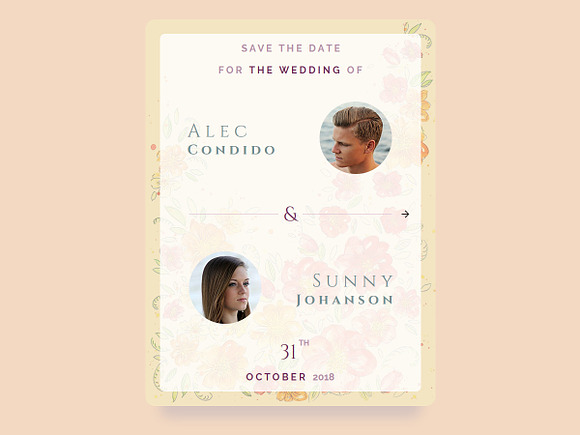 Wedding invitation web / mobile in Wedding Templates - product preview 2