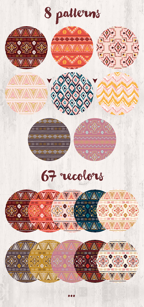 Vector "Tribal" seamless pattern set in Patterns - product preview 4