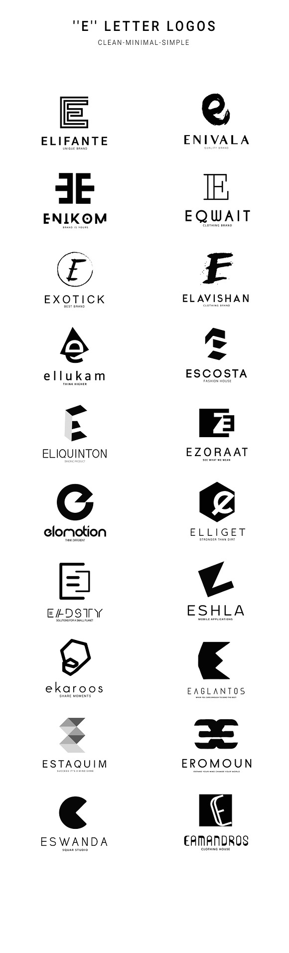 20 "E" Letter Alphabetic Logos in Logo Templates - product preview 2
