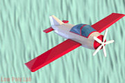 Cartoon Plane Low Poly 