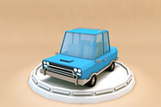 Cartoon Family Car Low Poly 3D Model