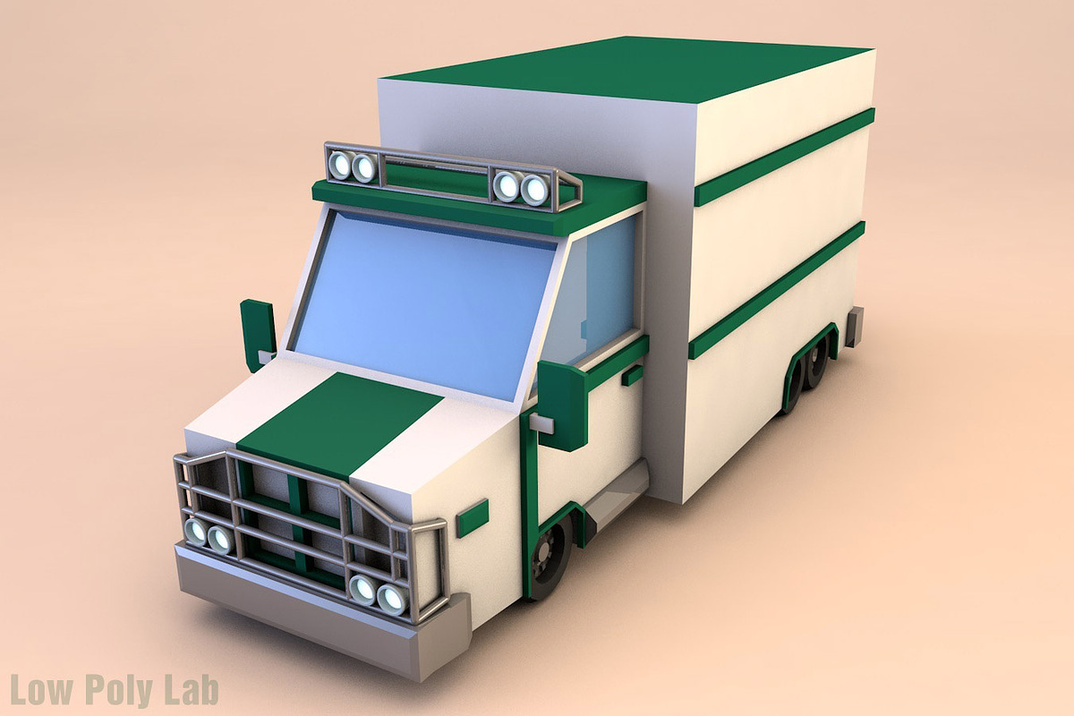 Cartoon Truck Low Poly in Vehicles - product preview 8