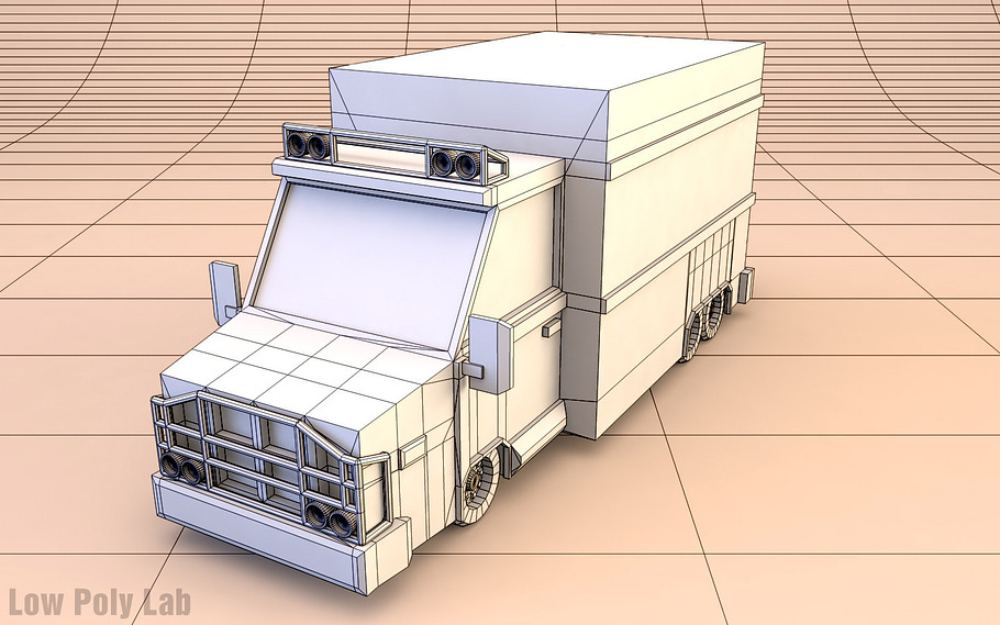 Cartoon Truck Low Poly in Vehicles - product preview 1