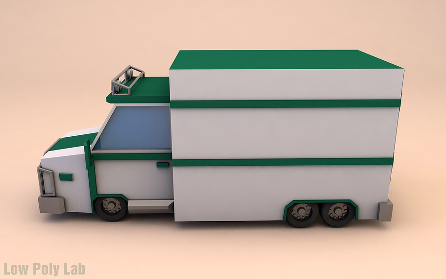 Cartoon Truck Low Poly in Vehicles - product preview 2