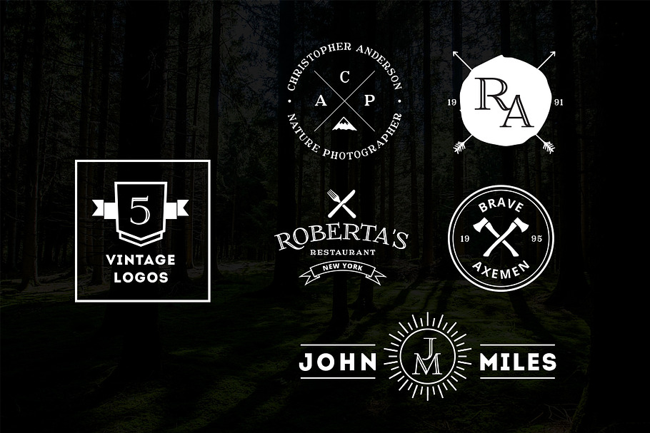 5 Vintage Logos in Logo Templates - product preview 8