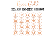 Social Media Icon-Circled Rose Gold