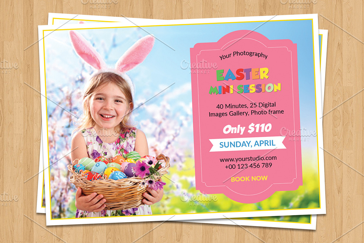 Easter Mini Session Template-V514 in Flyer Templates - product preview 8