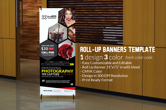 Photography Roll Up Banner in Flyer Templates - product preview 1