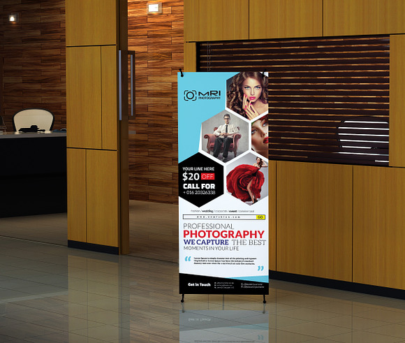 Photography Roll Up Banner in Flyer Templates - product preview 3