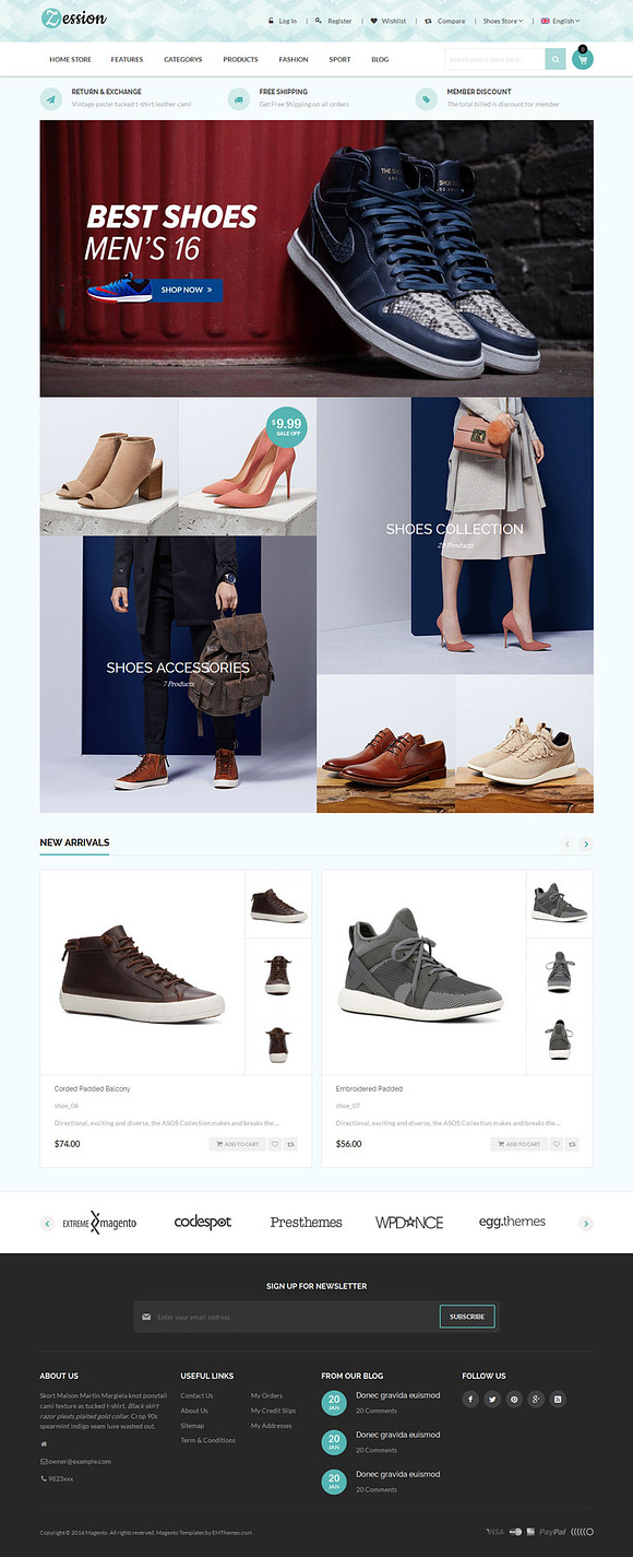  Shoes Store Magento 1 & 2 Theme in Magento Themes - product preview 5