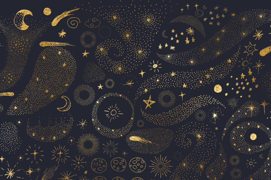 Celestial Doodles Clip Art in Illustrations - product preview 8