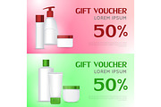 Gift Voucher Cosmetic Template. Certificate Coupon