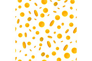 Seamless Pattern with Golden Coins Falling Down.
