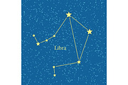 Night Sky with Libra Constellation Illustration