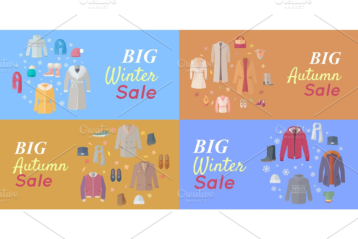 Seasonal Sales Vector Concepts in Flat Design in Illustrations - product preview 8