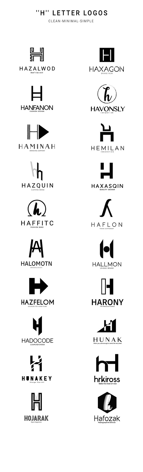 20 "H" Letter Alphabetic Logos in Logo Templates - product preview 2