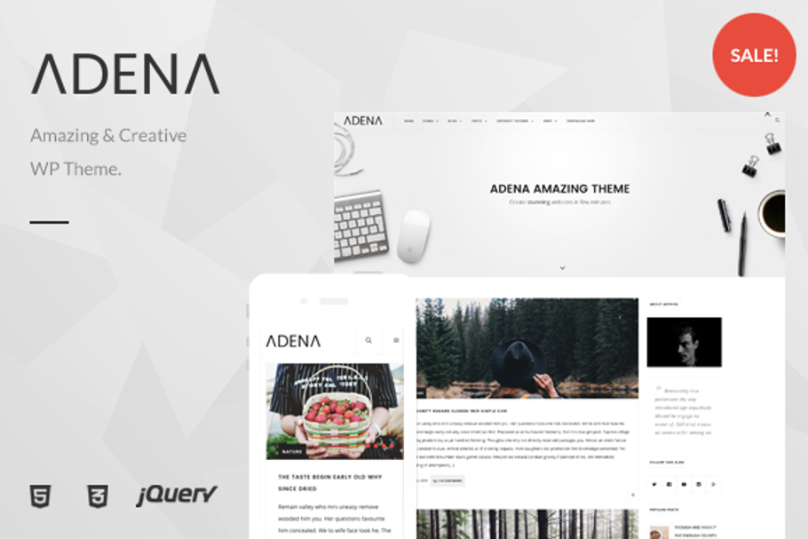 ADENA - Amazing Minimal WP Theme in WordPress Minimal Themes - product preview 8
