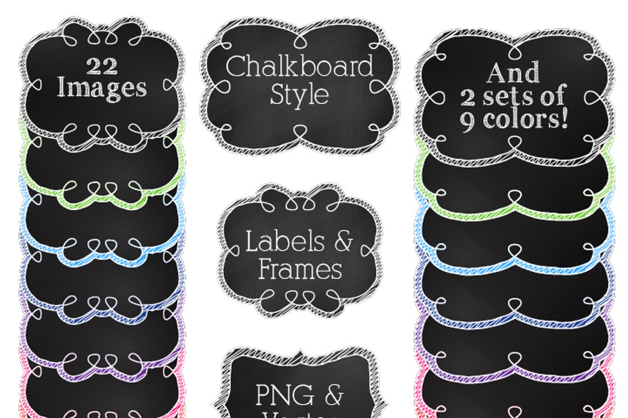 Chalkboard Labels Clipart & Vectors