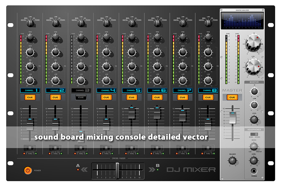 Sound Board Mixing Console Mixer in Illustrations - product preview 8